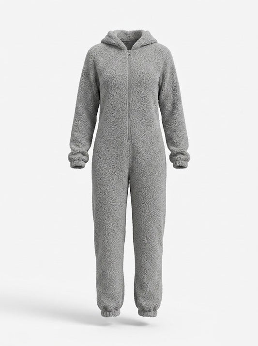 Women’s Hooded Fleece Onesie – Cosy Zip-Up Winter Loungewear for Cold Nights
