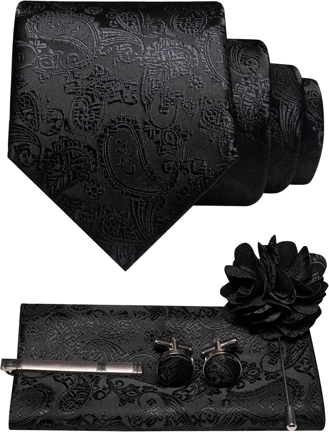 Men’s Paisley Tie Accessory Set – Coordinated Formal Essentials for Weddings and Events