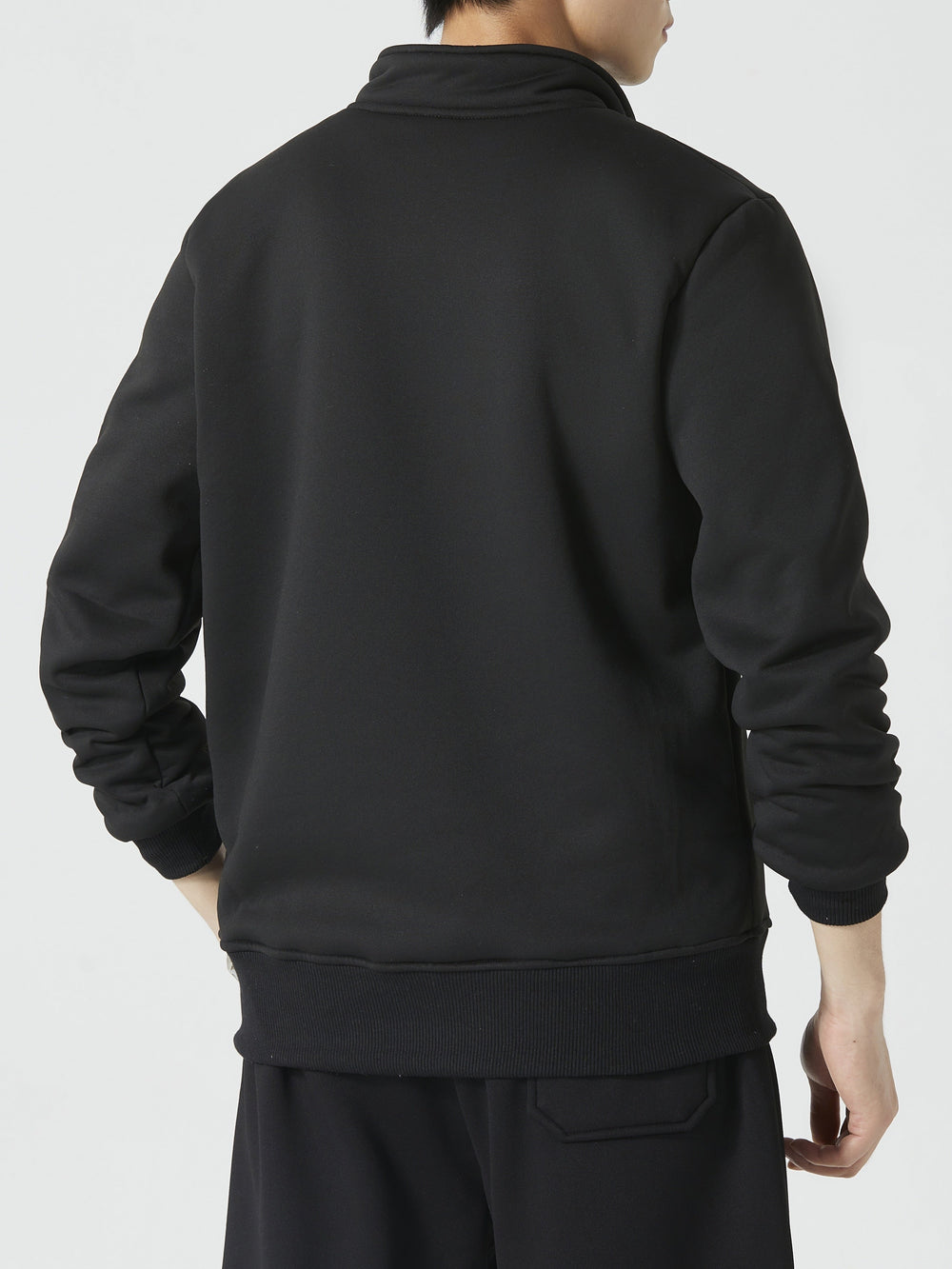 Men’s Fleece-Lined Quarter-Zip Sweatshirt – Warm Stand-Collar Layer for Autumn and Winter