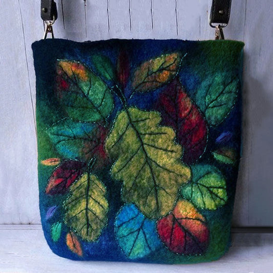 Women’s Leaf-Pattern Shoulder Bag – Textured Casual Crossbody with Detachable Adjustable Strap