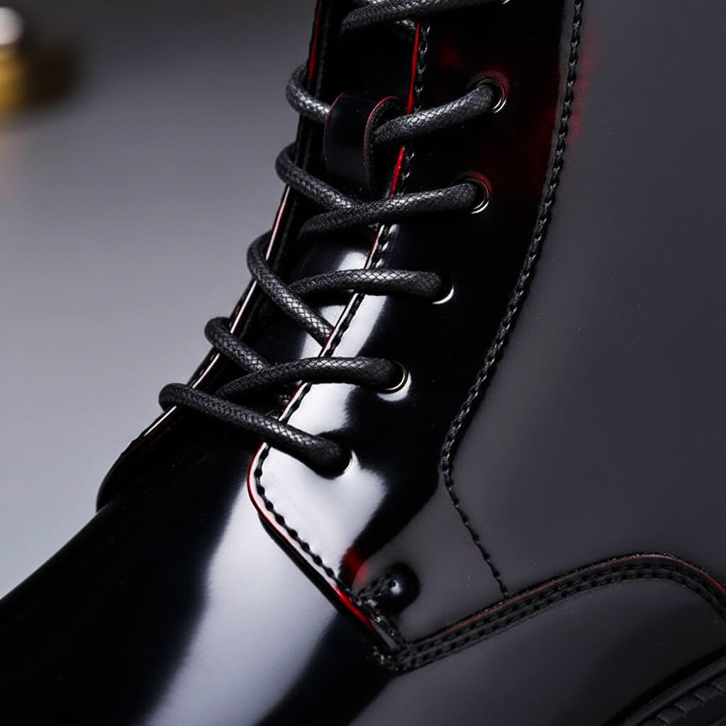 Men’s Genuine Leather Derby Boots – Polished Lace-Up Footwear with Chunky-Grip Sole