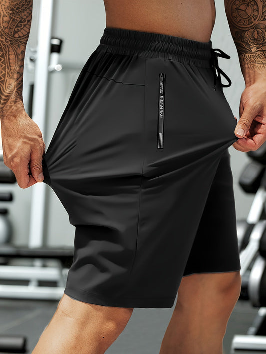 Men’s Quick-Dry Training Shorts – Stretch Performance Style with Zip Pockets