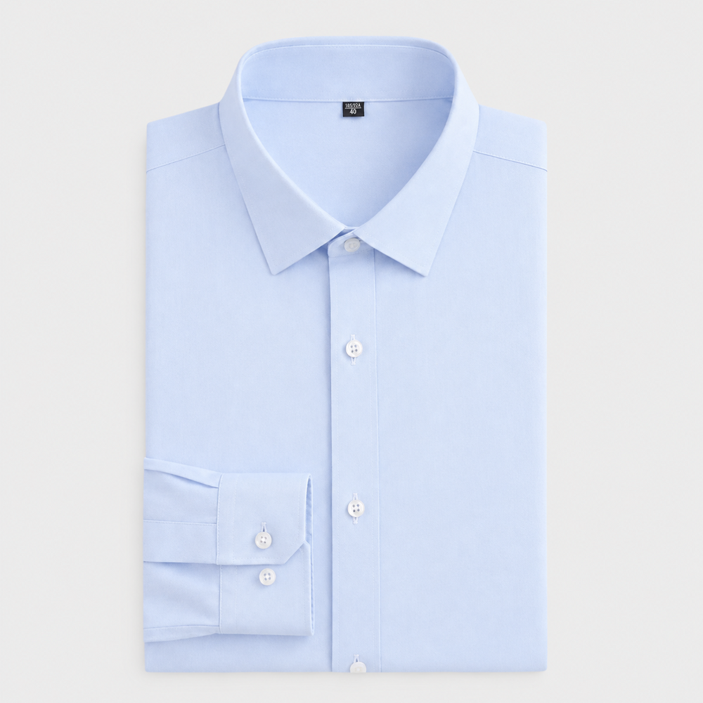 Men’s Breathable Cotton Dress Shirt – Refined Long-Sleeve Layer for Tailored Looks