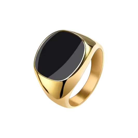 Men’s Stainless Steel Signet Ring – Bold Vintage-Inspired Statement Jewellery