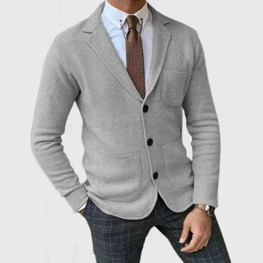 Men’s Knitted Blazer – Lapel Collar with Unstructured Shoulders