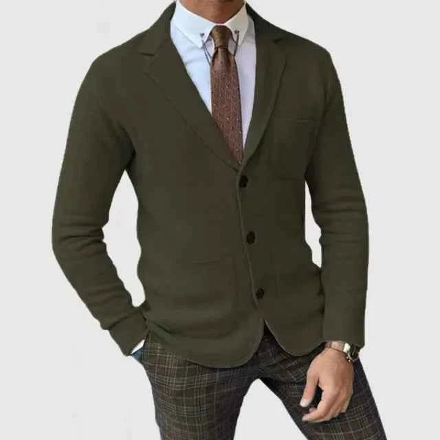 Men’s Knitted Blazer – Lapel Collar with Unstructured Shoulders
