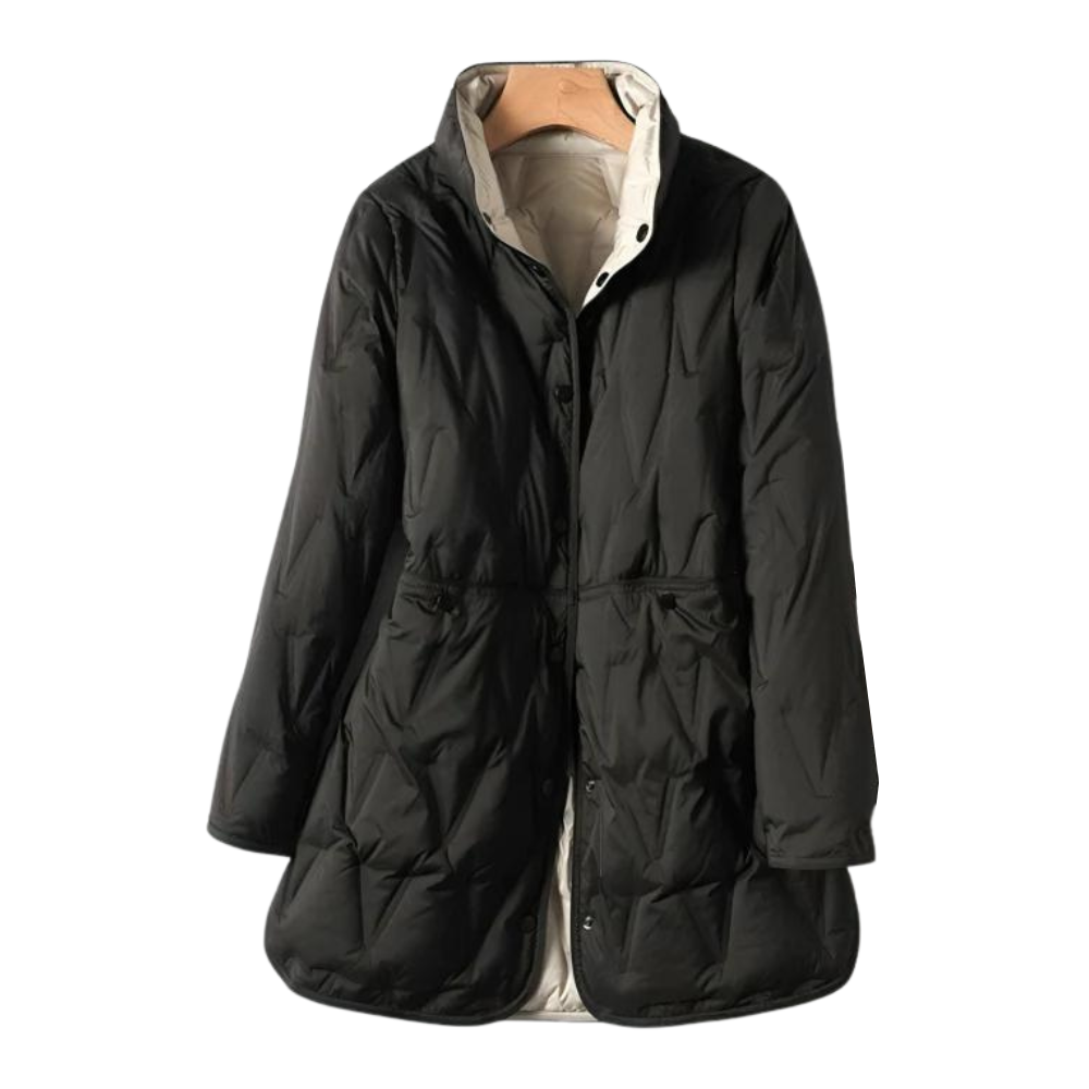 Women’s Longline Down Jacket – Lightweight Quilted Coat for Refined Winter Layering