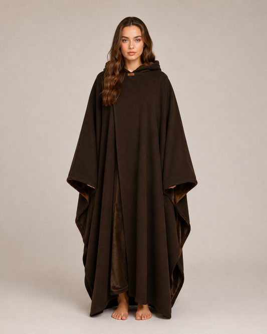 Women’s Oversized Hooded Blanket – Soft-Lined Wearable Blanket with Full-Length Coverage for Cosy Lounging and Home Working