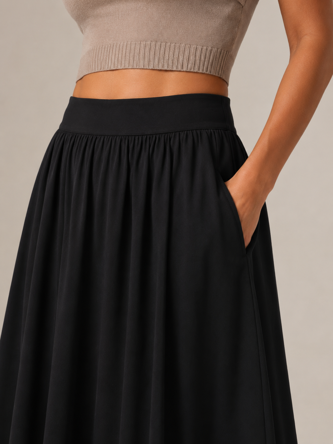 Women’s High-Waisted Flowing Maxi Skirt – Gathered A-Line Silhouette for Work Holidays and Evening Wear