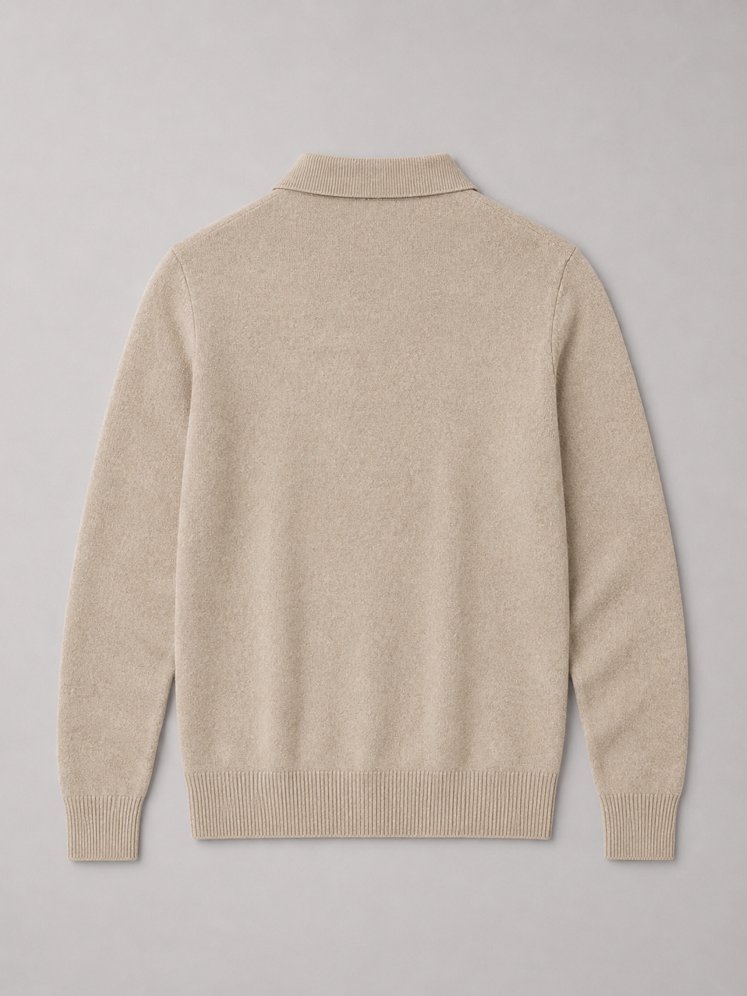 Men’s Fine-Knit Polo Sweater – Zip-Neck Smart Layer for Autumn and Winter