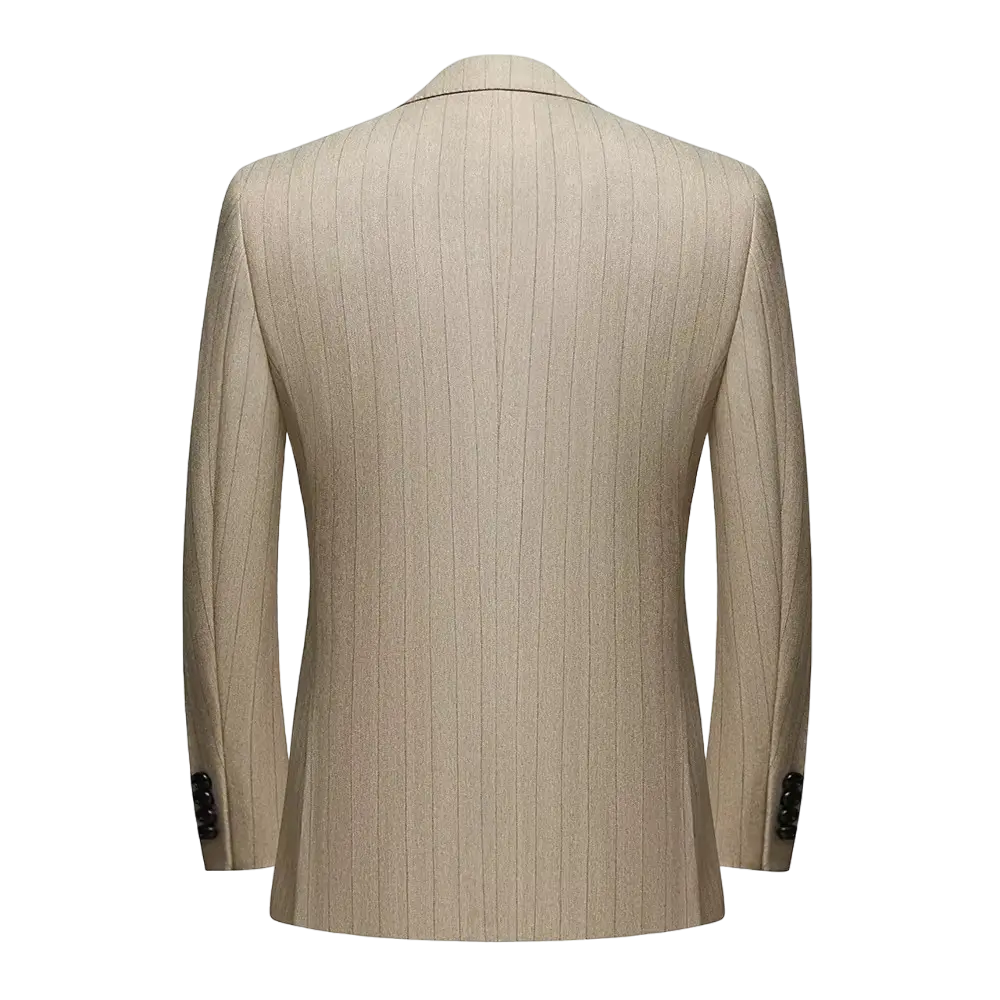 Men’s Pinstripe Three-Piece Suit – Tailored Wedding and Formal Occasion Style