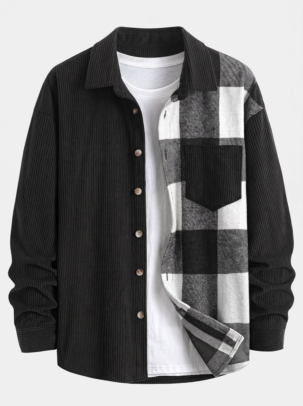 Men’s Corduroy Shirt and Cargo Jogger Set – Relaxed Autumn Streetwear Co-Ord