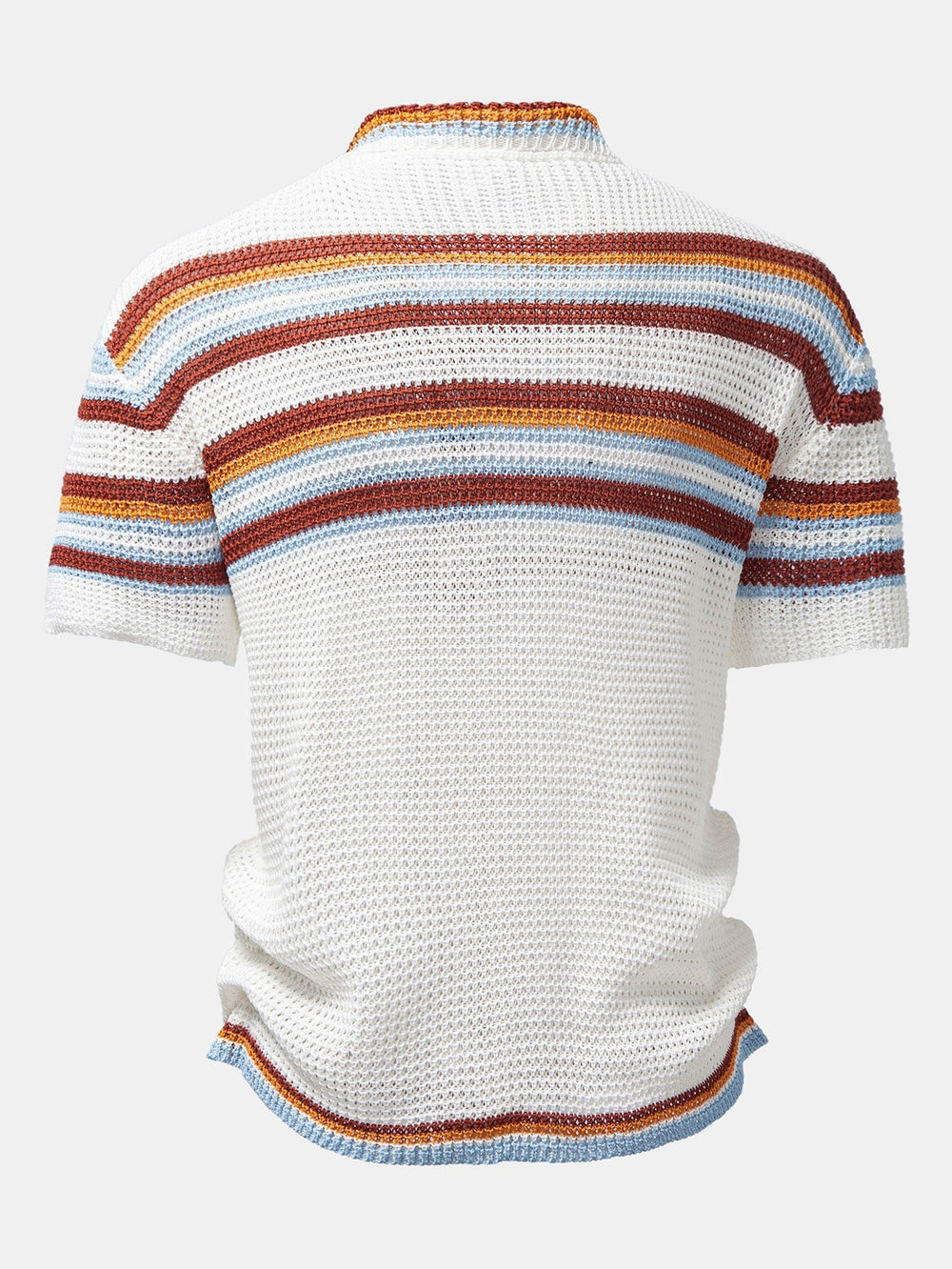 Men’s Open-Knit Button Shirt with Linen Blend Trousers – Breathable Summer Set