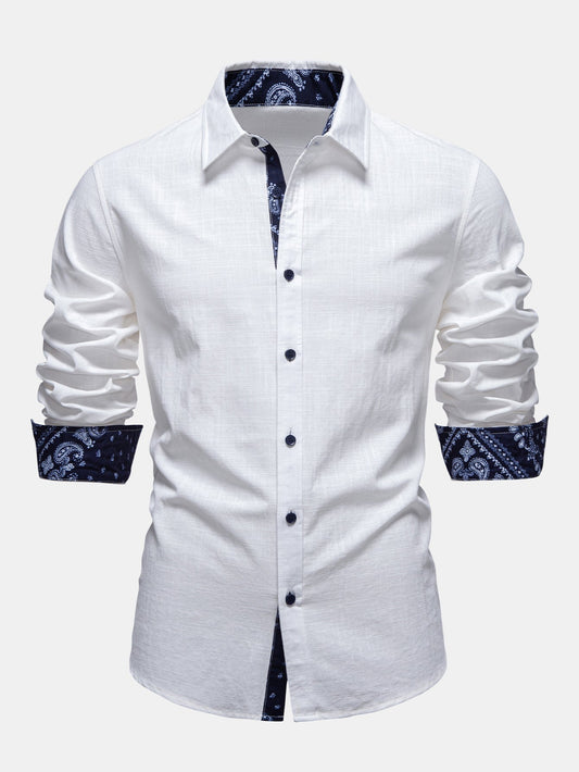Men’s Cotton Shirt and Linen Blend Trouser Set for Summer Smart Casual Dressing
