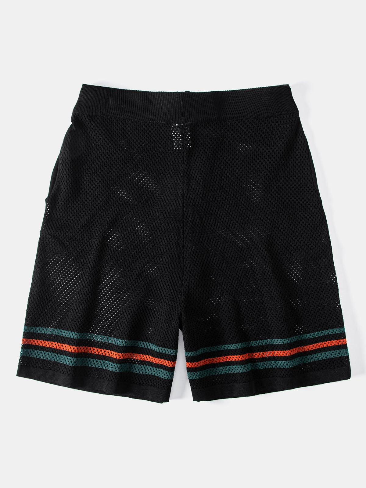Men’s Summer Shirt and Shorts Set – Open-Knit Button Top with Drawstring Waist