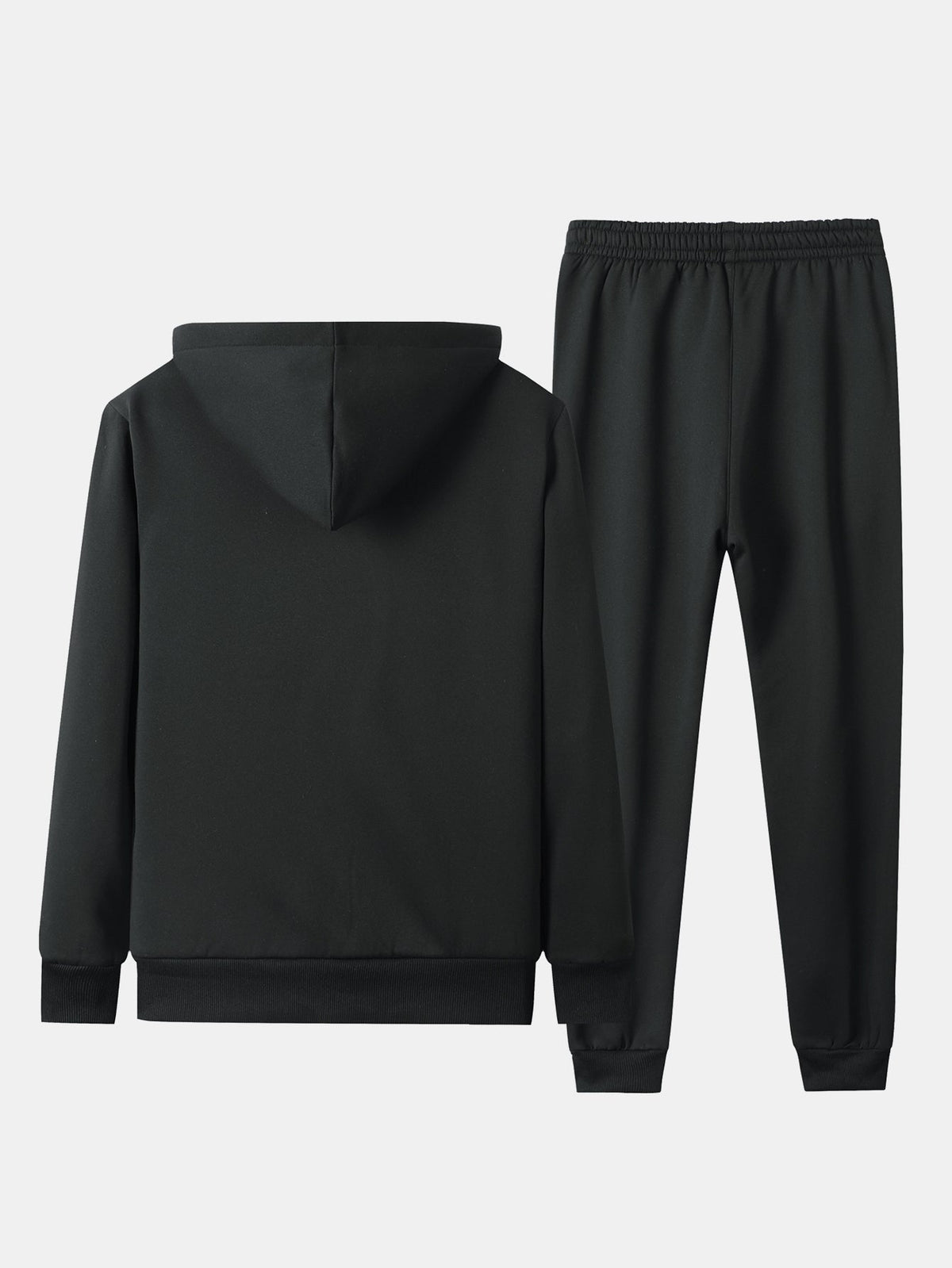 Men’s Teddy-Lined Zip Hoodie Tracksuit – Regular Fit Joggers for Winter Travel and Weekends