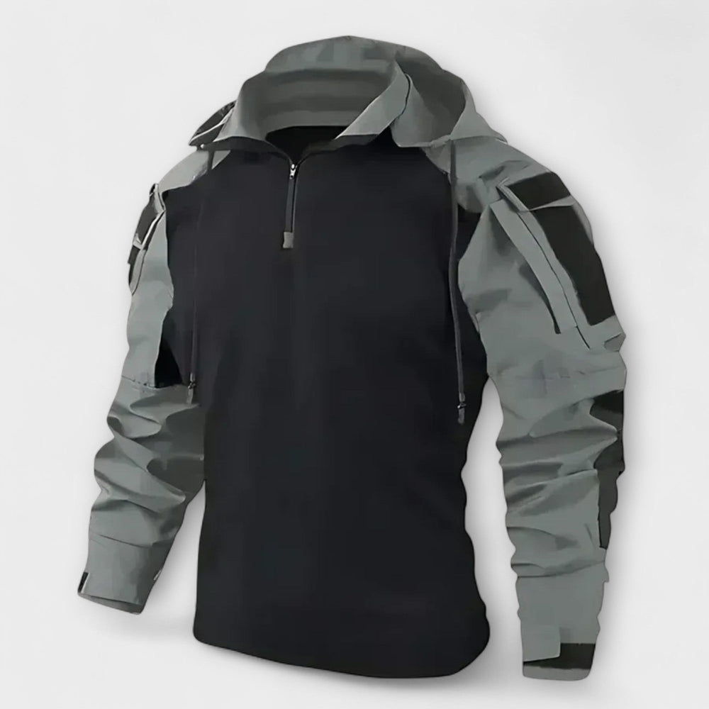 Men’s Hooded Tactical Sweatshirt – Half-Zip Outdoor Layer for Autumn and Winter