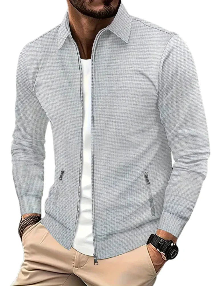 Men’s Zip-Front Casual Jacket – Lightweight Spring Autumn Layer for Everyday Wear