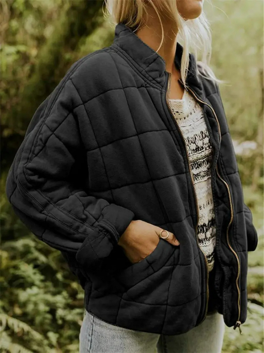 Women’s Oversized Quilted Winter Jacket – Warm Padded Layer for Cold-Weather Wear