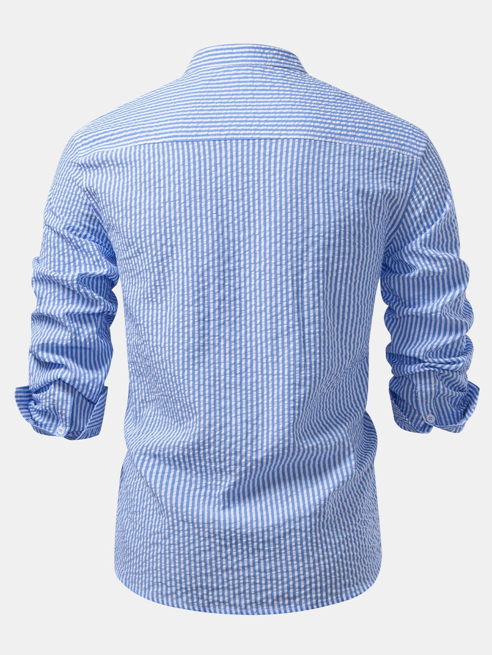Men’s Stand Collar Seersucker Shirt Multipack – Three Regular-Fit Everyday Layers