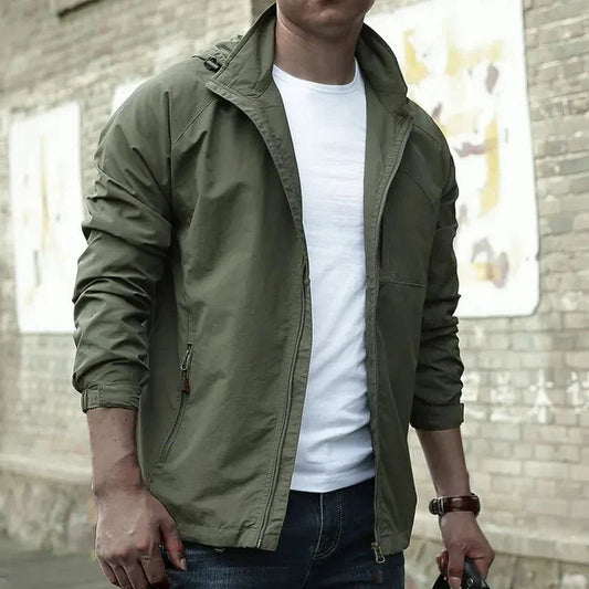 Men’s Transitional Jacket – Stand Collar with Secure Zip Pockets