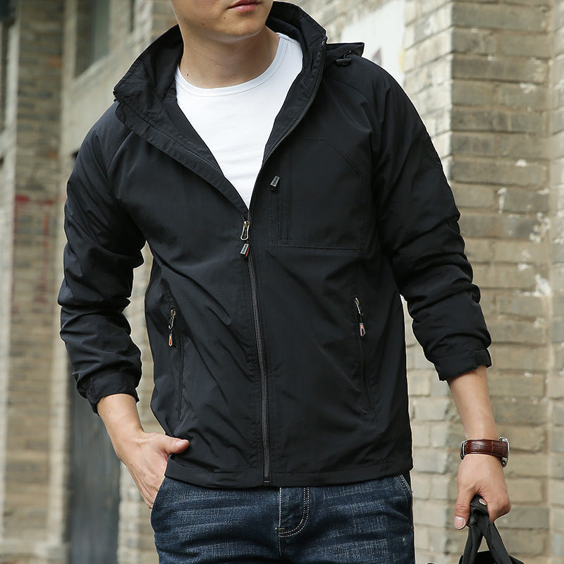 Men’s Transitional Jacket – Stand Collar with Secure Zip Pockets