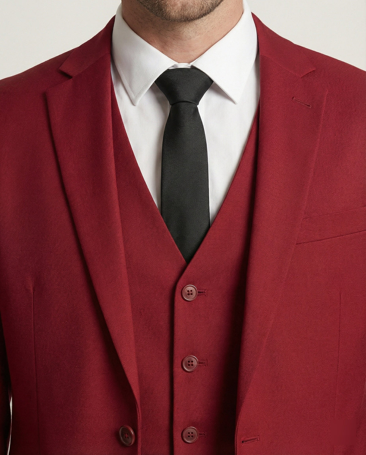 Men’s Tailored Three-Piece Suit – Single-Breasted Jacket Waistcoat and Trousers for Weddings and Business