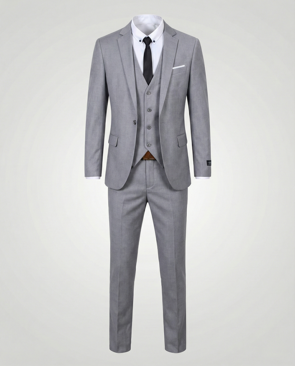 Men’s Tailored Three-Piece Suit – Single-Breasted Jacket Waistcoat and Trousers for Weddings and Business