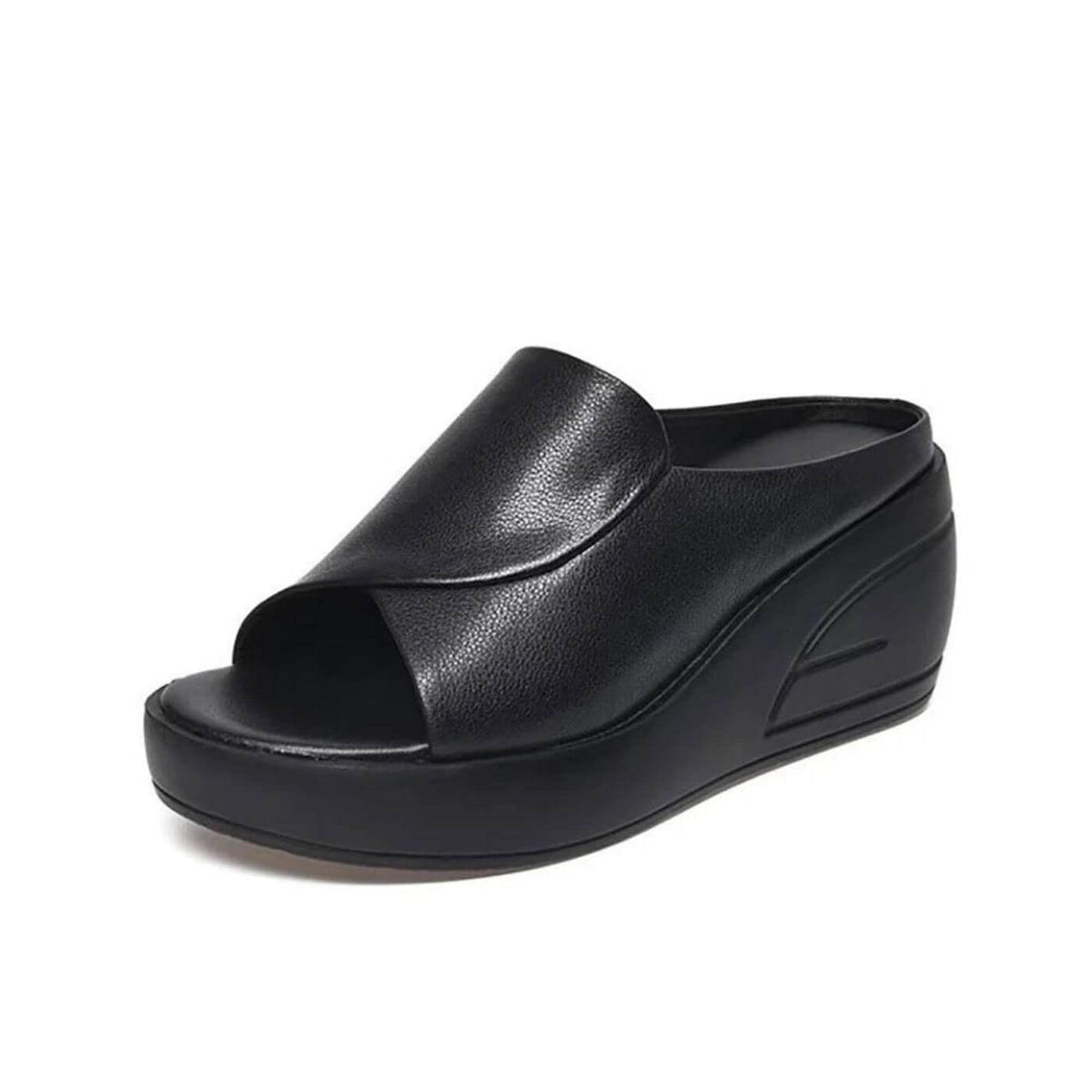 Women’s Cushioned Wedge Sandals – Slip-On Platform Mules for Summer Walking and Travel