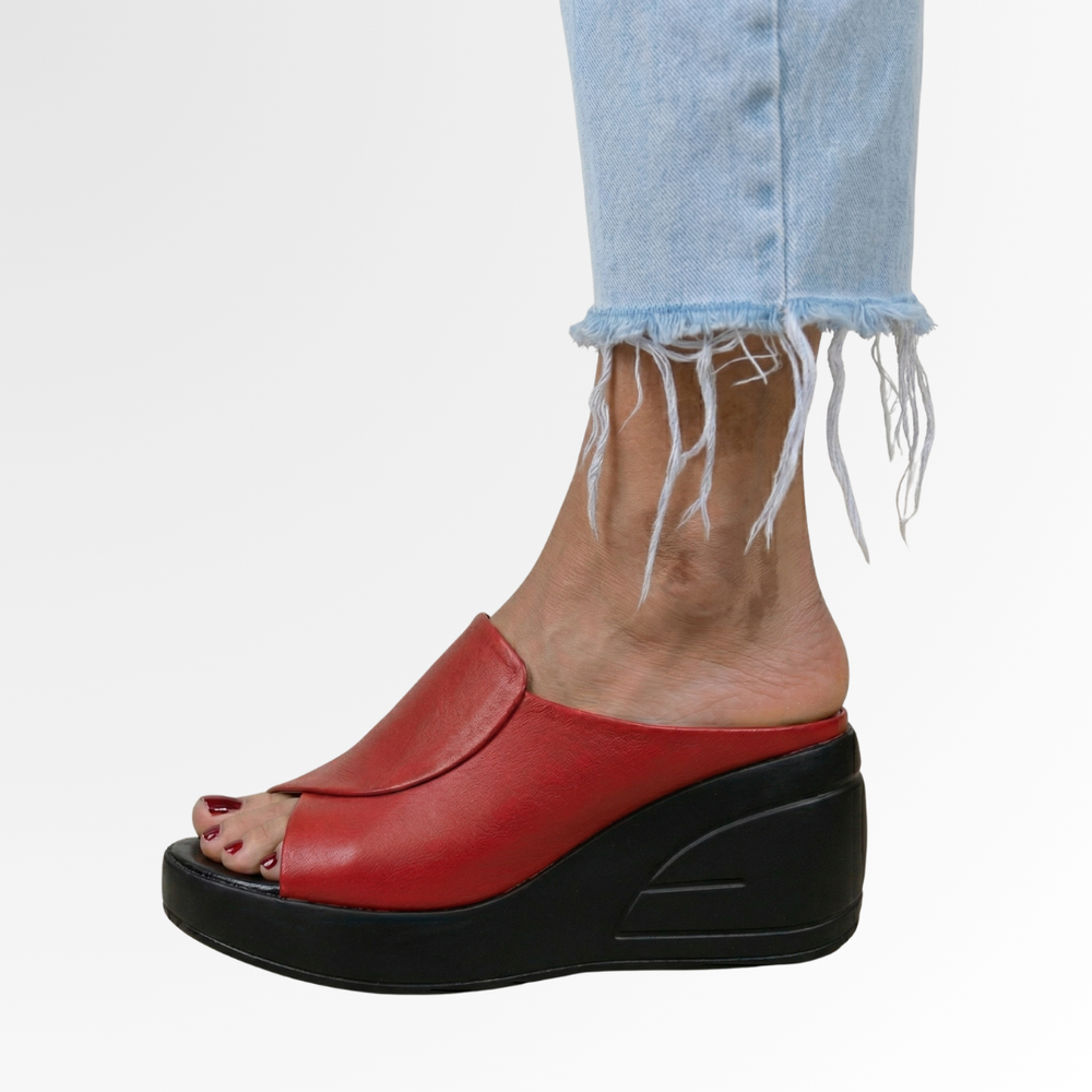 Women’s Cushioned Wedge Sandals – Slip-On Platform Mules for Summer Walking and Travel