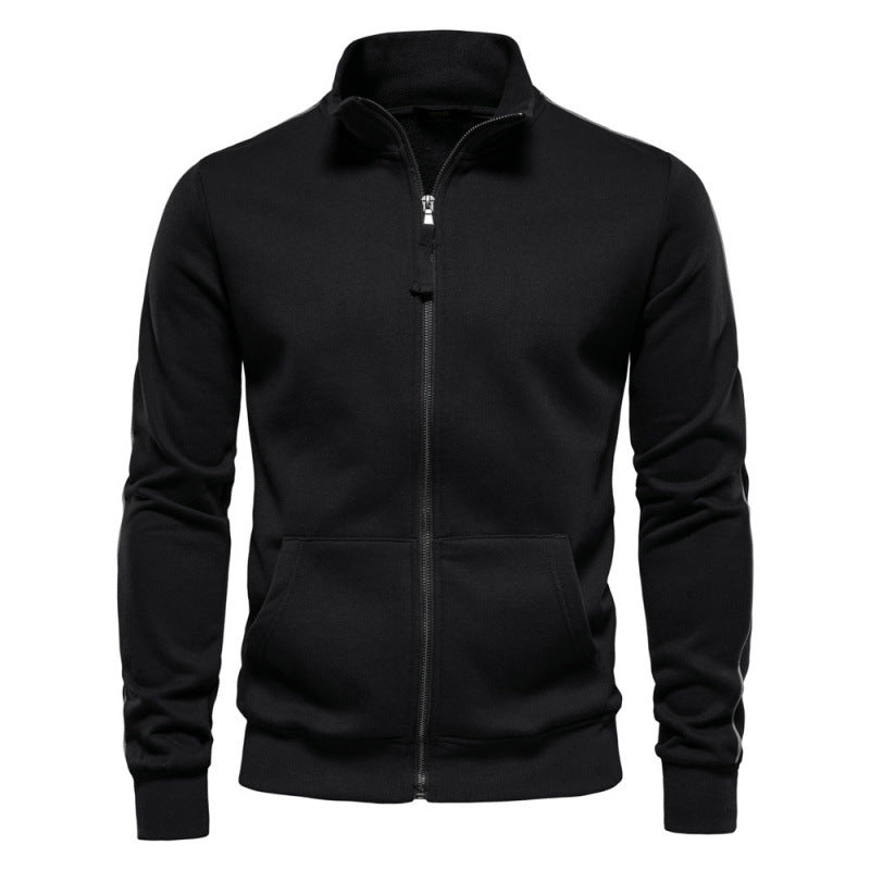 Men’s Stand-Collar Zip Jacket – Casual Pocketed Layer for Autumn and Winte