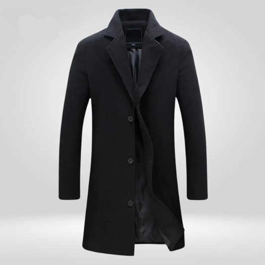 Men’s Tailored Winter Overcoat – Classic Longline Layer for Smart Everyday and Formal Cold-Weather Wear