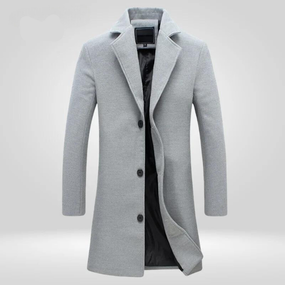 Men’s Tailored Winter Overcoat – Classic Longline Layer for Smart Everyday and Formal Cold-Weather Wear