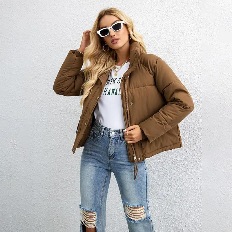 Women’s Short Puffer Jacket – Padded High-Neck Winter Layer for Everyday Wear