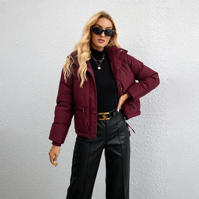 Women’s Short Puffer Jacket – Padded High-Neck Winter Layer for Everyday Wear