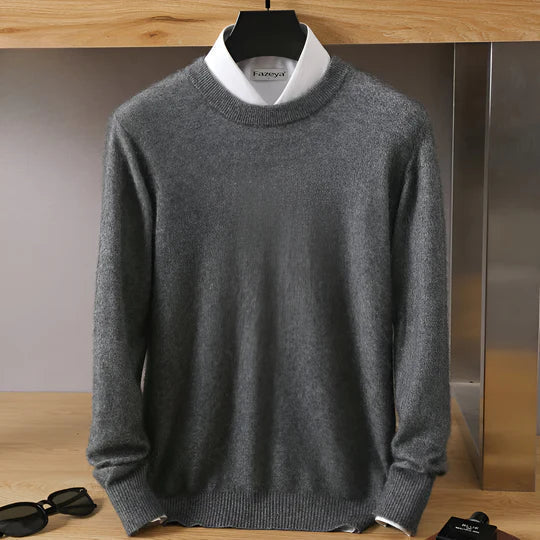 Men’s Lightweight Knitted Jumper – Crew Neck with Ribbed Trims