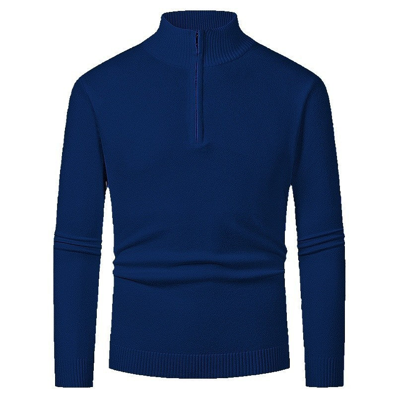 Men’s Half-Zip Jumper – Stand Collar with Ribbed Cuffs