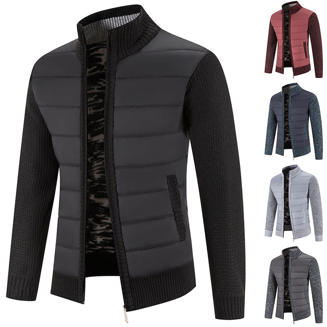 Men’s Bomber Jacket – Quilted Front with Knitted Sleeves