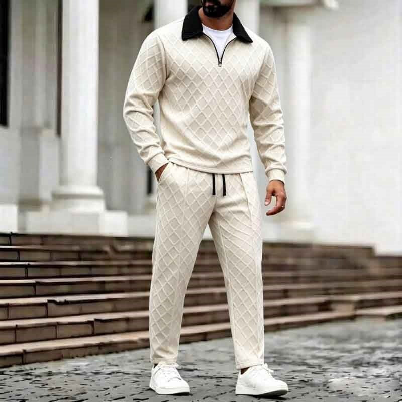 Men’s Lounge Set – Half-Zip Top with Drawstring Trousers