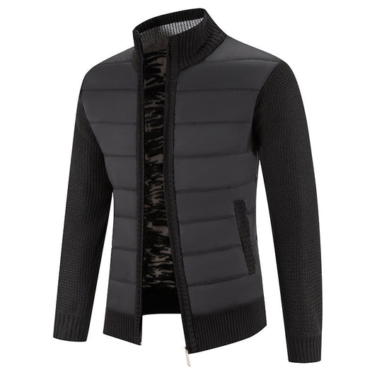 Men’s Bomber Jacket – Quilted Front with Knitted Sleeves