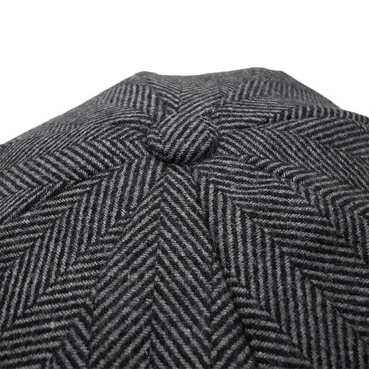 Men’s Herringbone Newsboy Cap – Vintage Heritage Style for Smart Casual Wear