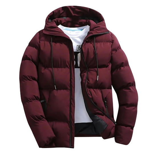 Men’s Insulated Hooded Puffer Jacket – Warm Winter Outerwear for Everyday and Outdoor Cold-Weather Wear