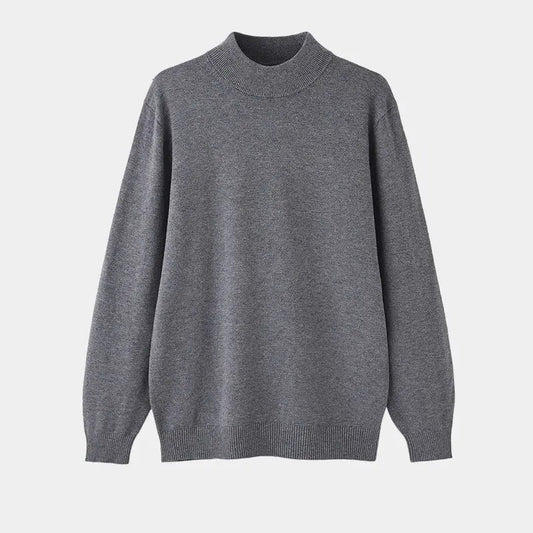Men’s Wool Mock Neck Sweater – Warm Refined Knit for Autumn and Winter Layering