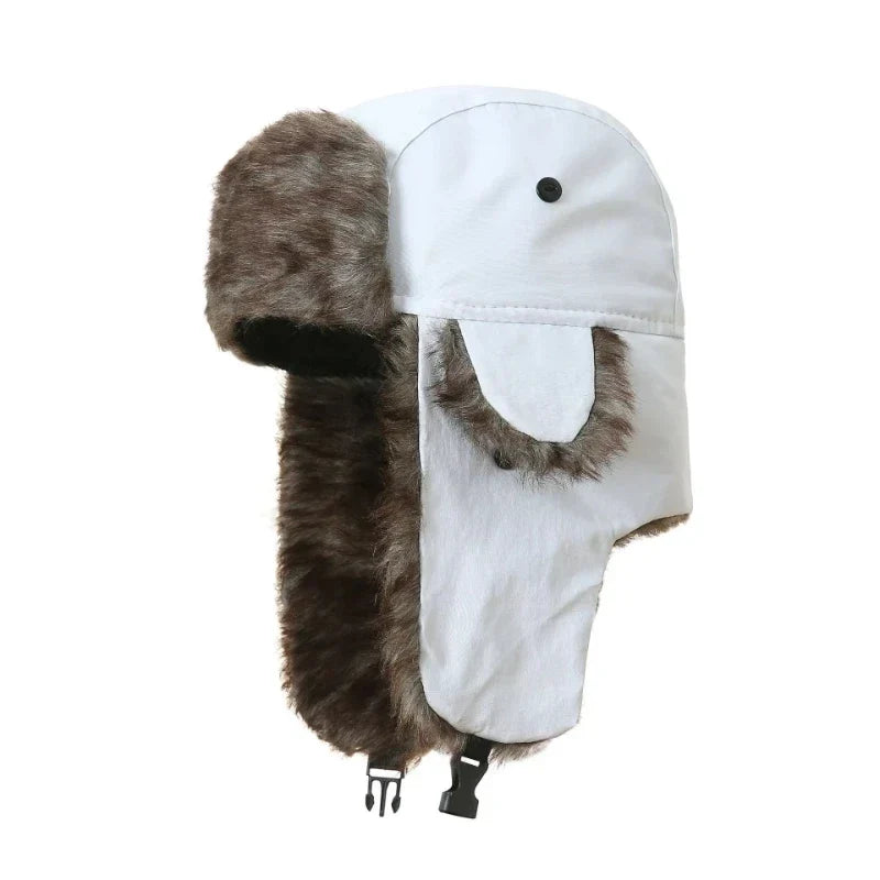 Unisex Faux-Fur Trapper Hat – Insulated Aviator Cap with Extended Ear Flaps and Chin Strap