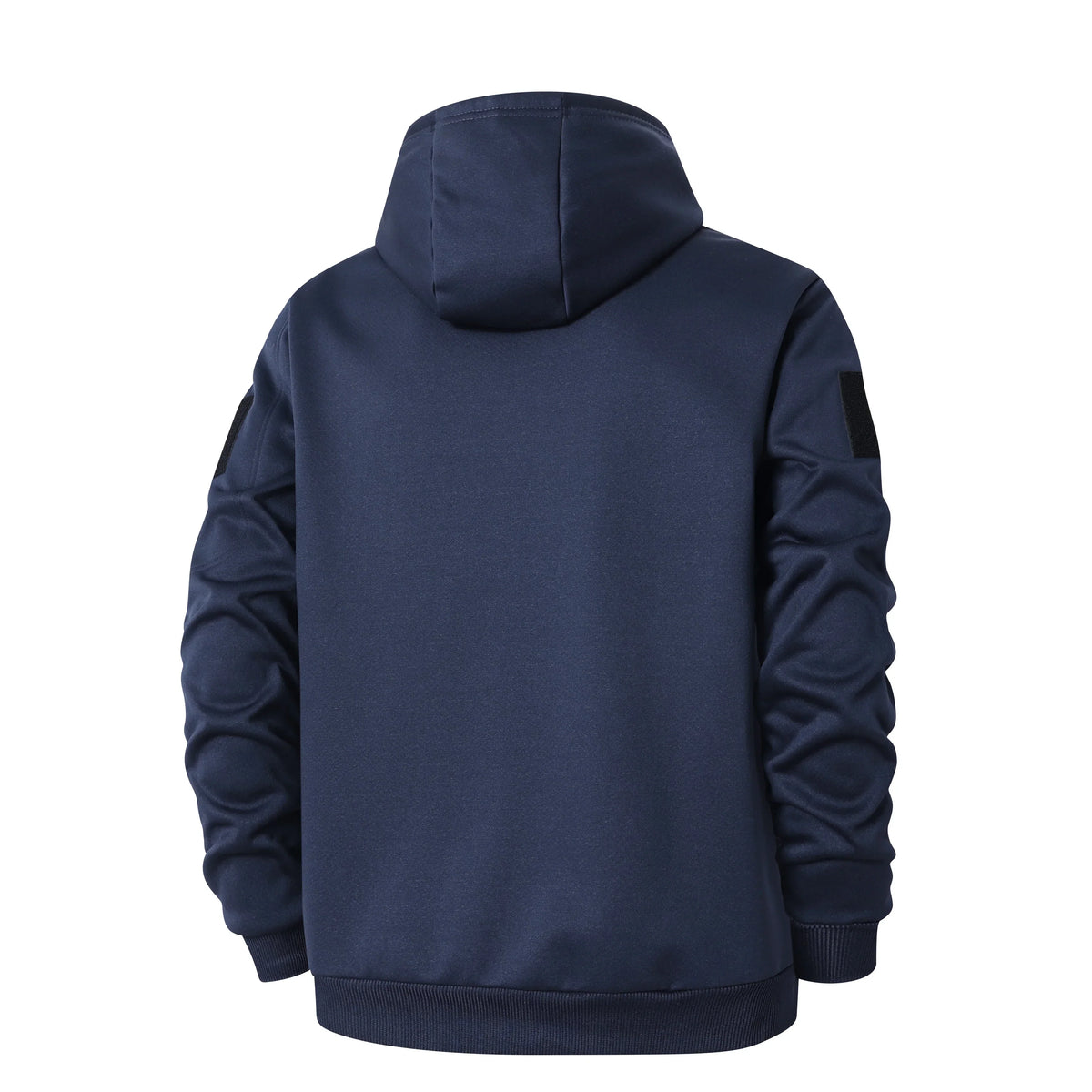 Men’s Sherpa-Lined Hooded Fleece Jacket – Thick Zip-Up Winter Outerwear with Utility Sleeve Pocket