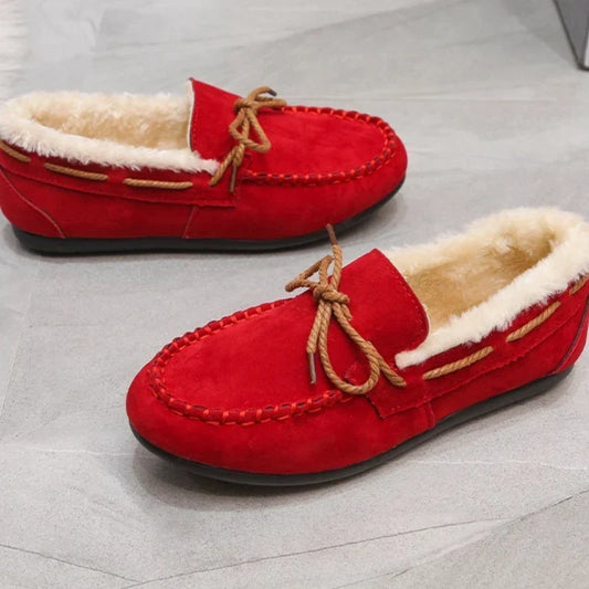 Women’s Plush-Lined Winter Loafers – Warm Slip-On Moccasin Shoes with Non-Slip Sole for Everyday Cold-Weather Comfort