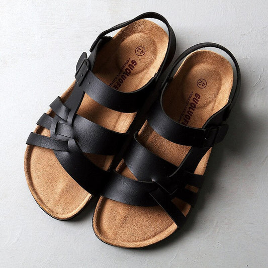 Men’s Strappy Slingback Sandals – Adjustable Buckle Open-Toe Design with Contoured Footbed for Summer Wear