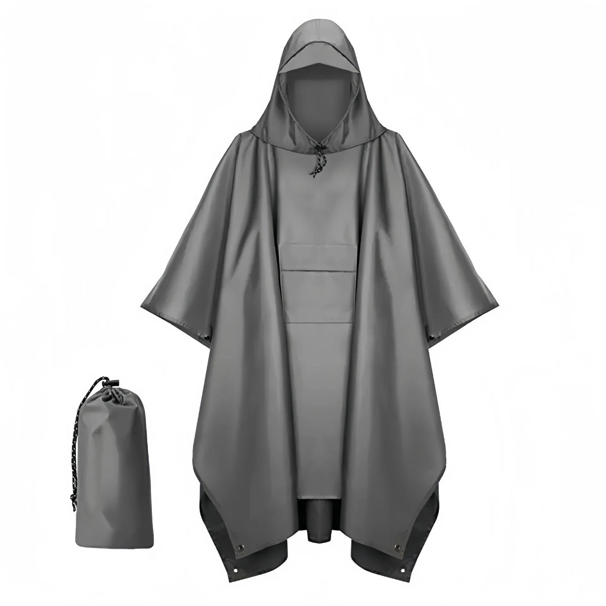 Men’s Waterproof Hooded Rain Poncho – Packable Windproof Outdoor Hiking Cape