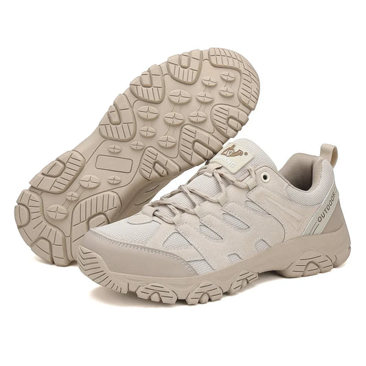 Men’s Low-Cut Winter Hiking Shoes – Rugged Anti-Slip Lace-Up Outdoor Trail Walking Sneakers
