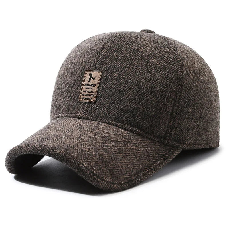 Men’s Warm Winter Baseball Cap – Windproof Ear-Flap Outdoor Hat with Adjustable Fit for Cold-Weather Wear